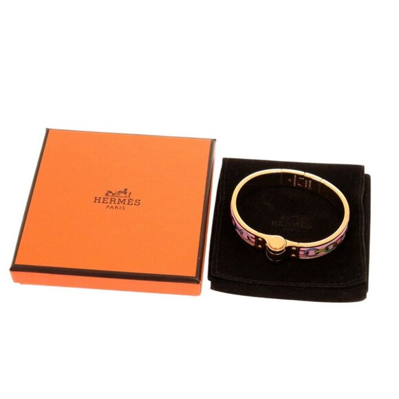 HERMES Charnier PM Bangle Metal Pink Gold Bracelet - Picture 3 of 8